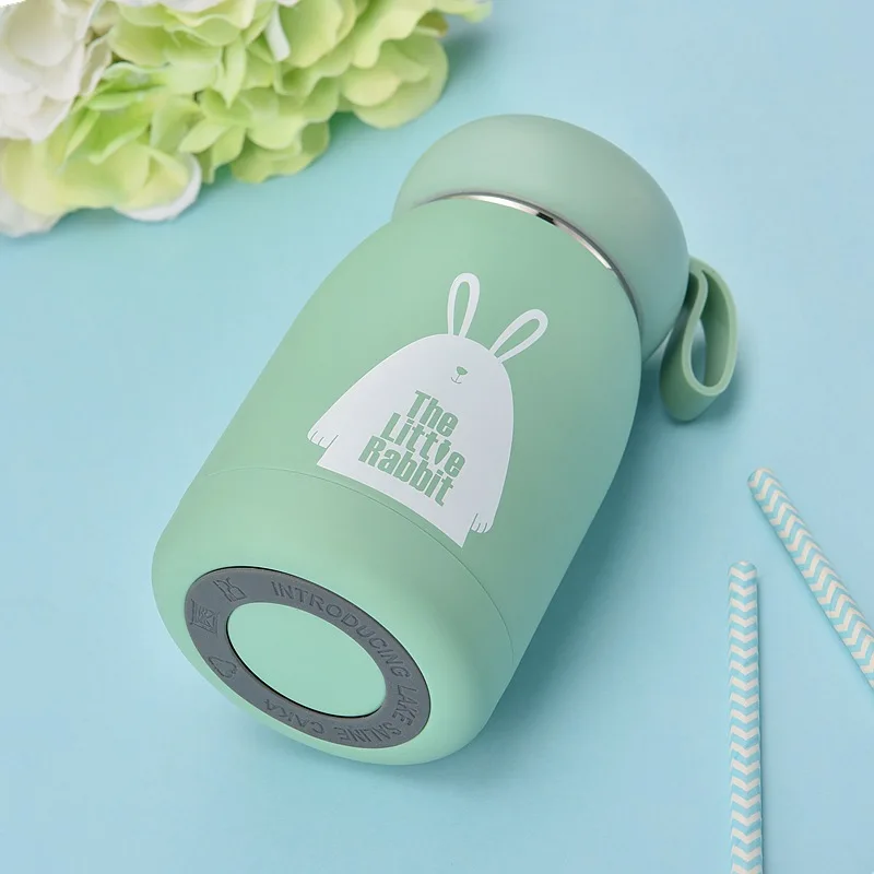 Lanke мини-Вакуумная чашка из нержавеющей стали, Модная Портативная кружка с изоляцией, Термокружка для детей, 320 мл, мульт-цвета - Цвет: Зеленый