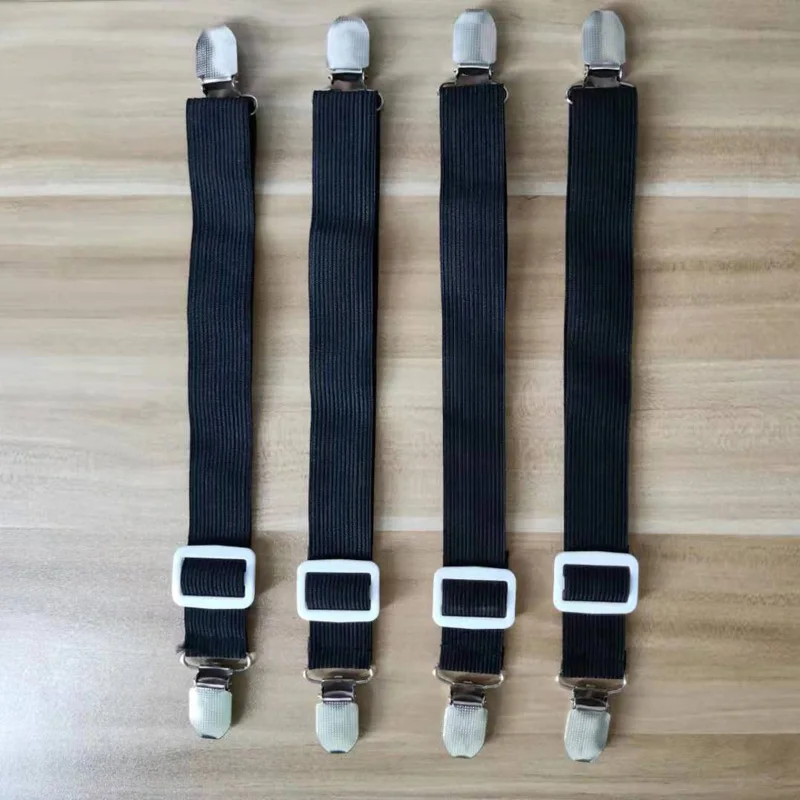 4pcs set Adjustable Bed Fitted Sheet Straps Bed Sheet Clip Bed Sheet Belt Elastic Non-slip Clip Blanket Gripper Home Textiles Gadgets (11)
