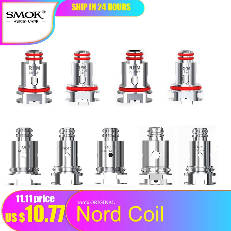 Новые 5 шт SMOK Nord &amp RPM сменные катушки Обычный/сетка/керамика/DC сердечник