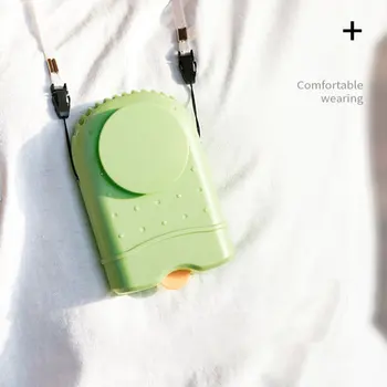 

USB Charging Handheld Hanging Neck Ultra-Quiet Fan Button Ordinary Round Plastic Light And Convenient Ultra Thin Endurance