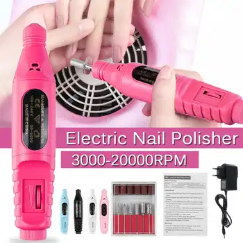 

Portable Nail Grinding Machine Exfoliating Scrub Polishing Mini Electric Manicure Implement Electric Nail Grinder USB/EU Plug