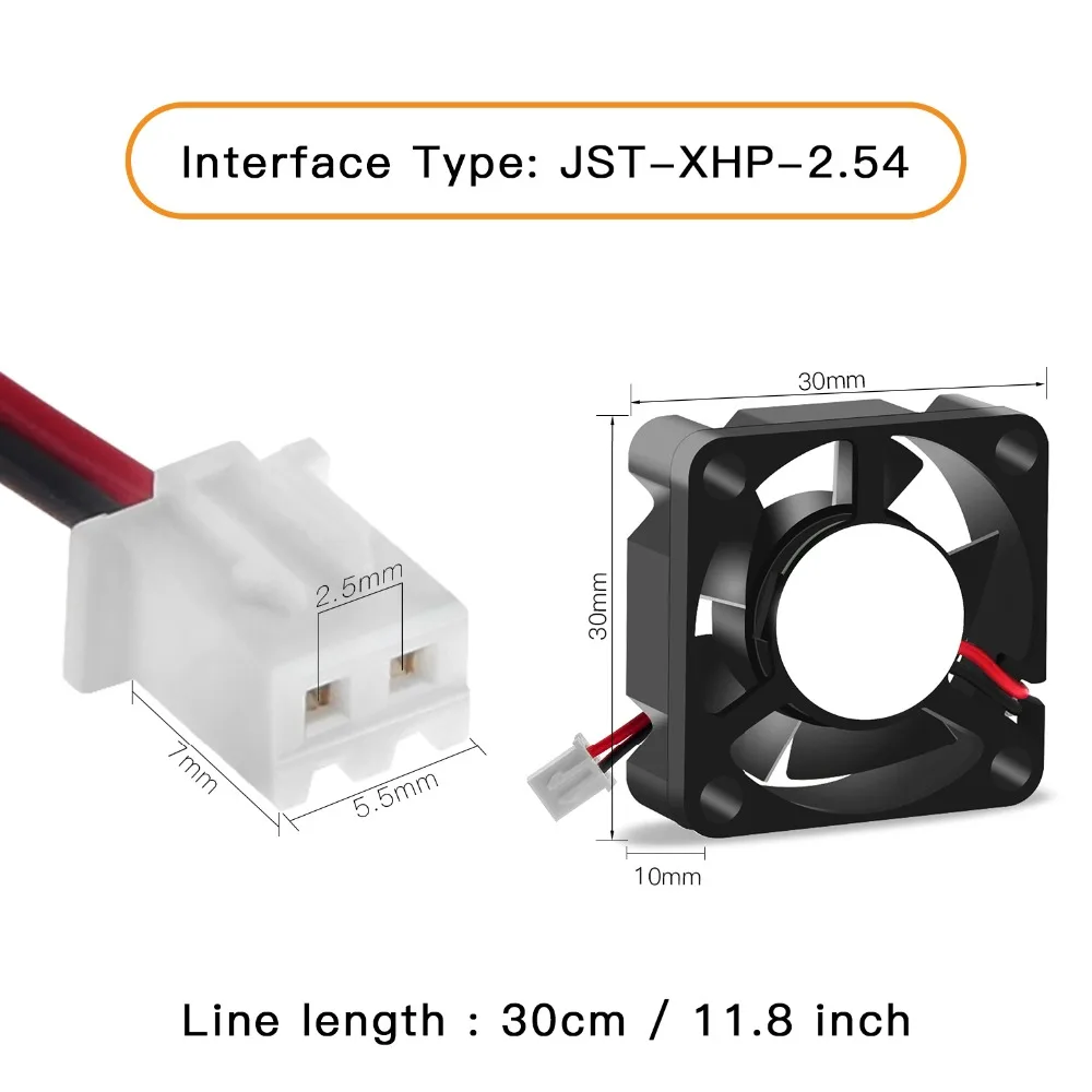 3D Pinter Parts 3010 fan 30MM 30x30x10MM 12V 5V 24V 2Pin DC Cooler Small Cooling Fan DIY Reprap For j-head hotend print head in printer