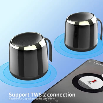 

New D6 MINI Bluetooth 5.0 Wireless Speakers HiFi Stereo Column Portable Speaker Light with Microphone 2020
