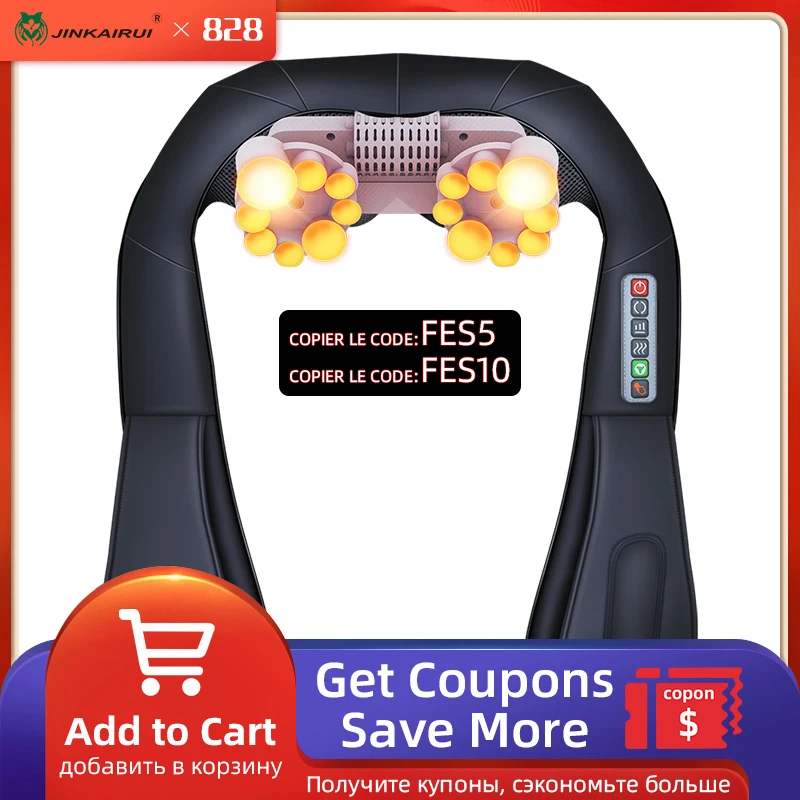 Jinkairui Electrical Neck Shoulder Back Body Massager Shiatsu Kneading