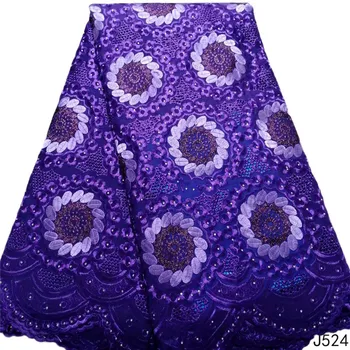 

2019 New Fashion Swiss Cotton Lace Wholesale French Lace Purple African Lace Fabric For Clothing Women/Man HA524