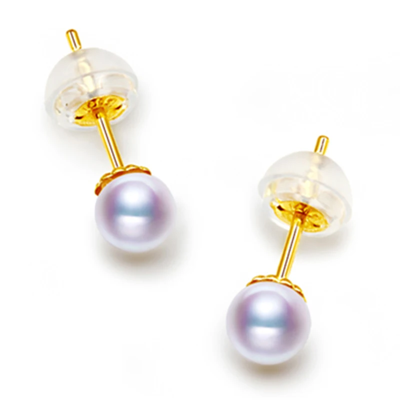 

DMEJS033 3.5-7MM AAA Top Quality G18k Yellow Gold Akoya Pearl Earrings High Tiny Earrings For Women Gift