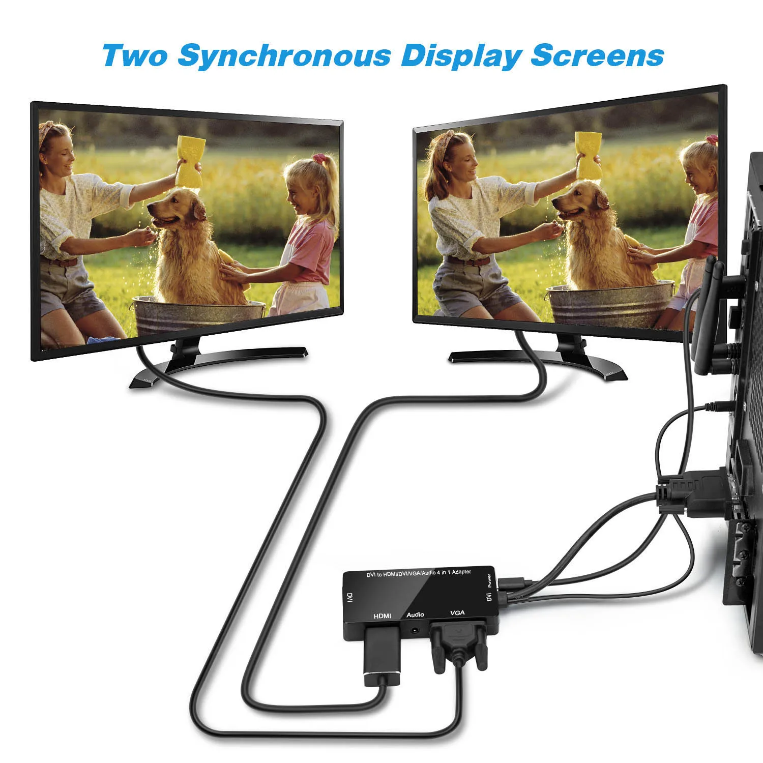 VGA, HDMI, VGA, HDMI, DVI адаптер 4-в-1 многофункциональный аудио конвертер USB для компьютера ПК проектор PUO88
