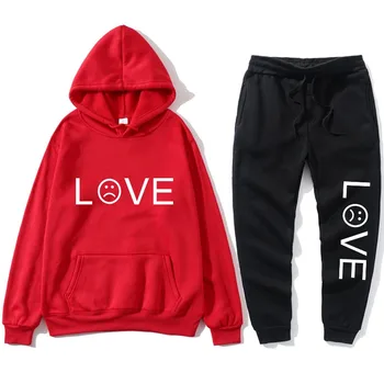 

Brand cotton lovers suit LOVE printed tracksuit 2020 men and women hooded sweatshirt pullover kawaii plus size sports suit