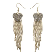 Lüks püskül küpe uzun yapay elmas küpe kakma rhinestone bayanlar küpe moda Vintage salıncak küpe kadınlar için(China)