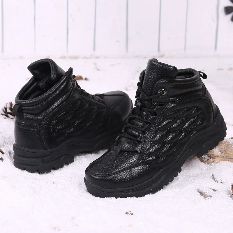 38-45 мужские зимние ботинки Удобная теплая Нескользящая Мужская зимняя обувь#8022