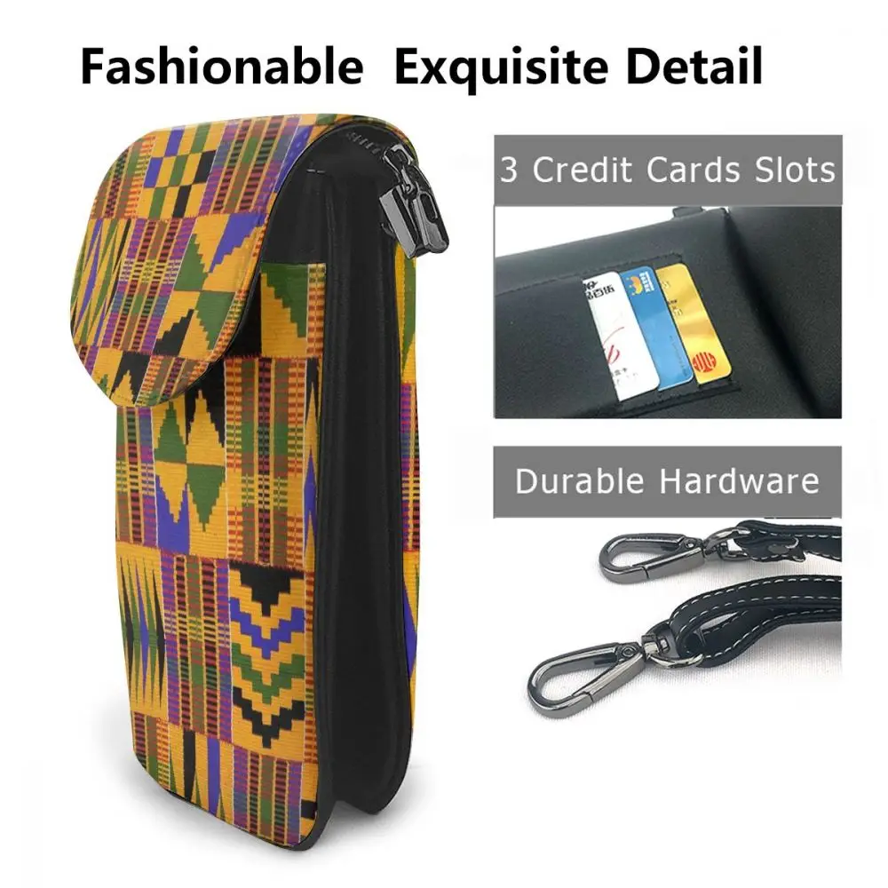 Afro Headboards Fabric Print Women'S Cell Phone Purse Messenger Bag Hasp Cross Wallets Leather Shoulder African Ethnic Handbags