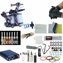В комплекте 1 тату-машинка 6 цветов пигментные чернила наборы Электропитание набор стартер тату наборы боди-арт Инструменты Наборы