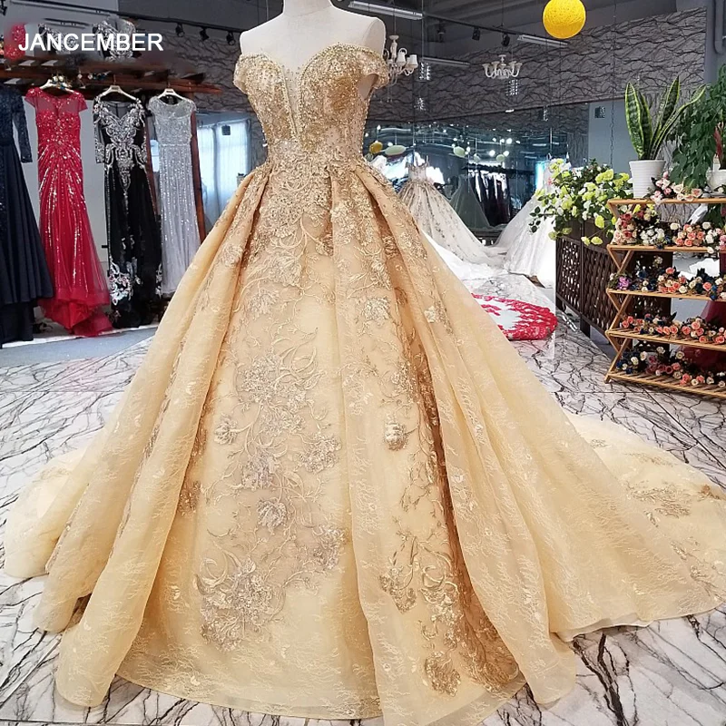 LS65740 golden flowers beautiful dress quick shipping from china off