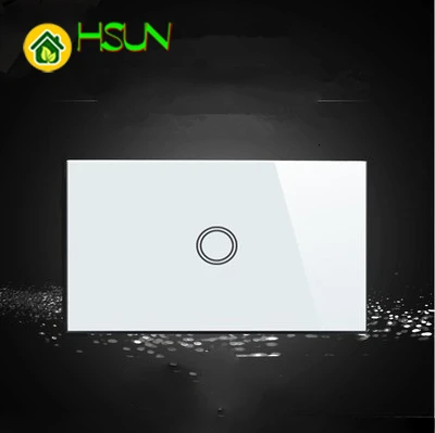120 type US Standard Touch screen Switch 1 Gang Glass Touch Switch 110-240V Light Sensor Waterproof Switch Wall remote control