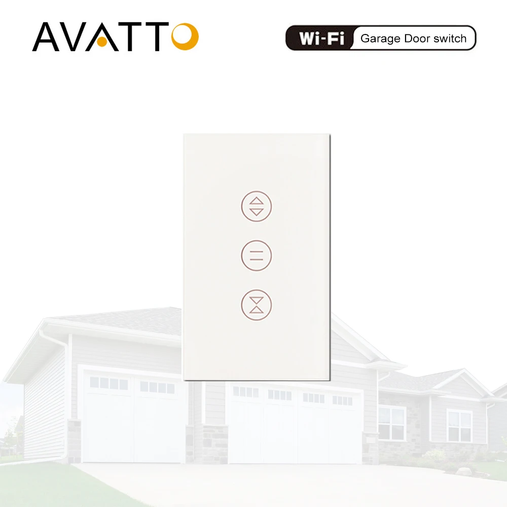 Переключатель AVATTO для дверей гаража переключатель с Wi Fi сенсорная стеклянная