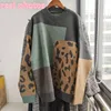 SHENGPALAE 2022 New Autumn Long Sleeve Jumper Knitted Loose Fashion Pullover Femme Leopard Hit Color Sweater ZA5272 ► Photo 2/5
