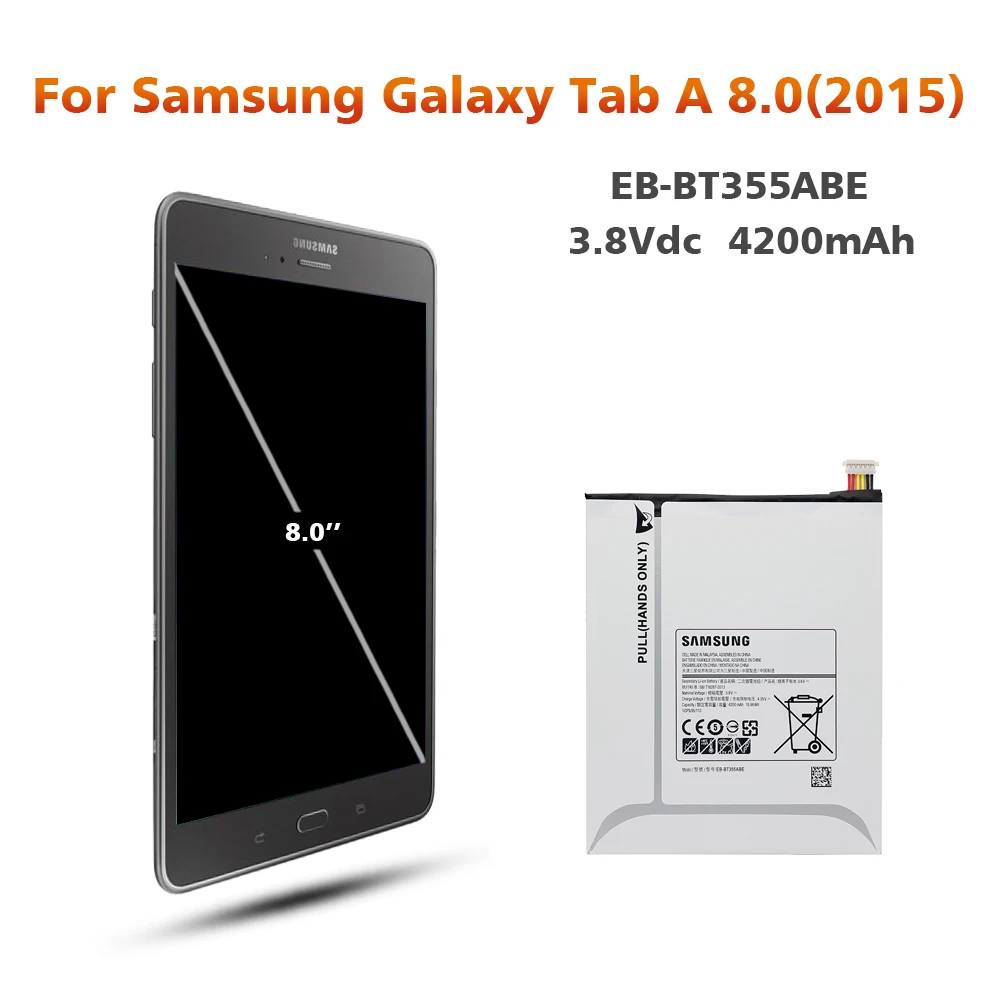 Samsung EB-BT355ABE Замена Tablet Батарея для samsung GALAXY Tab A 8,0 t355c GALAXY Tab5 SM-T355 T350 SM-P350 P355C 4200 mAh