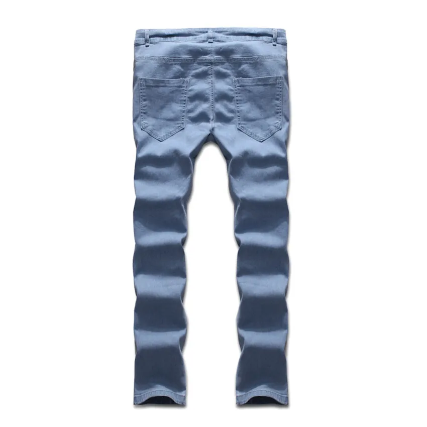Мужские джинсовые штаны, модные мужские повседневные обтягивающие прямые Стрейчевые джинсы на молнии, мужские джинсы высокого качества AB29