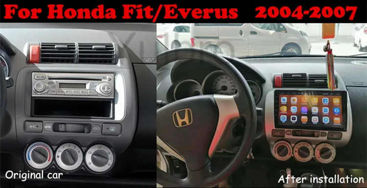 Excellent Yulbro quad core android car dvd player for Honda Fit/Everus 2004 2005 2006 2007 car multimedia radio bluetooth gps navigation 1