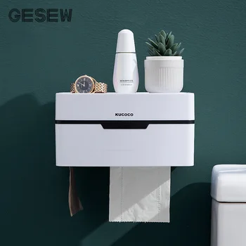

GESEW Portable Punch Free Toilet Paper Holder Household Creative Storage Box Waterproof Tissue Box For Home Bathroom Accessories