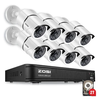 

ZOSI 1080P 2MP 8CH AHD TVI Video Surveillance Outdoor CCTV Security Camera Nightvision System Monitoring System DVR Kit