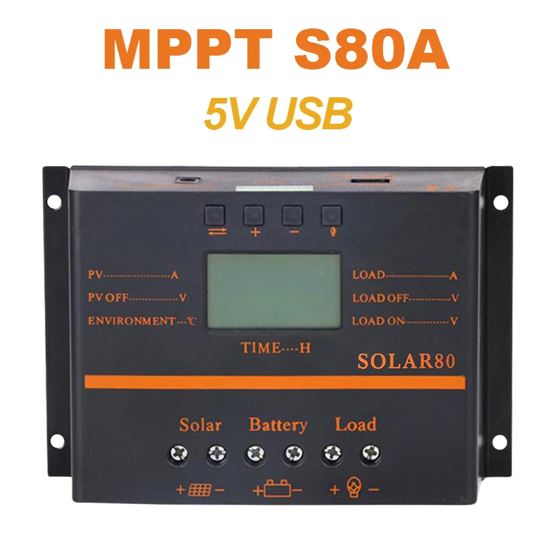 Источник питания EASUN 80A контроллер солнечной батареи 12V24V PV Панель Контроллер