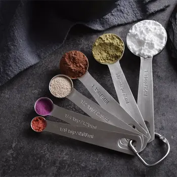 

Kitchen Gadgets Stainless Steel Measuring Spoons 6 Piece Measuring Spoons With Scale Measuring Spoons Baking Tools