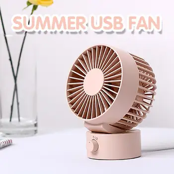 

Mini Summer USB Slient Portable Mini Fan Double Blade Portable 2 Speed Quiet Fans Office Home Desktop Table Adjustable Angle Fan