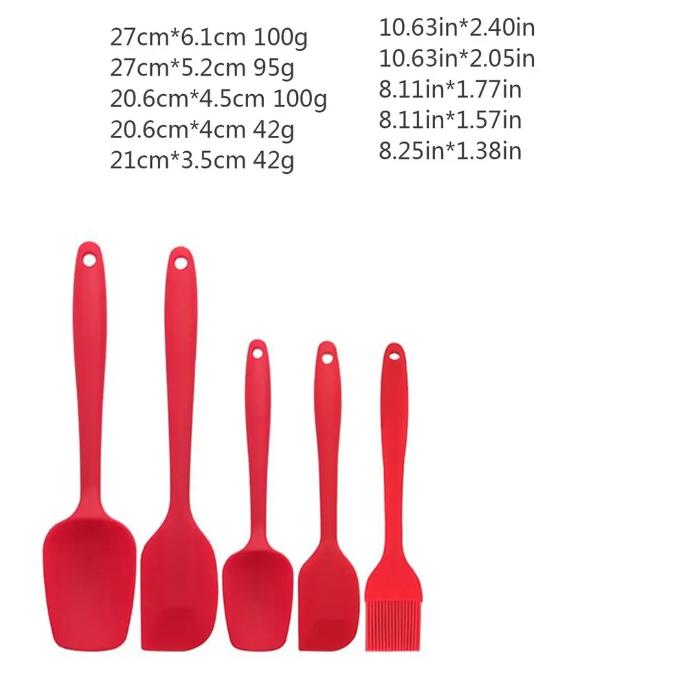 5pcs Food Grade Silicone Cake Cream Spatula Baking Tool Flour Stir Bar High Temperature Blade Silicon Spatula