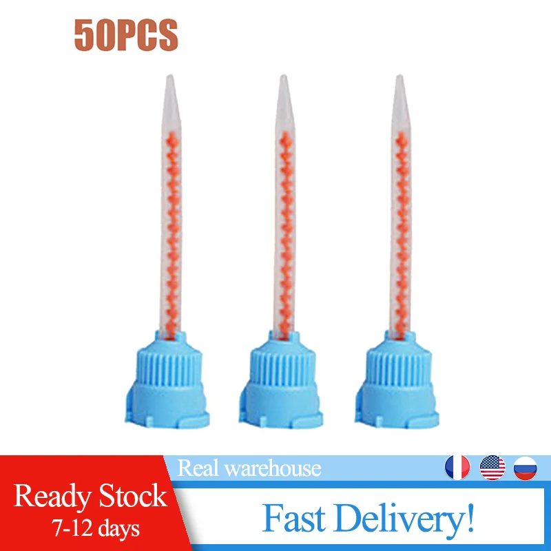 

50PCS 10:1 High Performance and Easy Dispensing Mixing Pipe Tip Mixing Pipe Dental-impression Mixing Tips