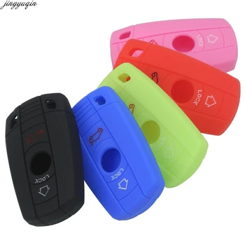 

jingyuqin 3 Buttons Remote Silicone Car Fob Key Case Cover For BMW X1 X5 X6 1 3 5 7 E Series Z4 M3 M5 Smart Key