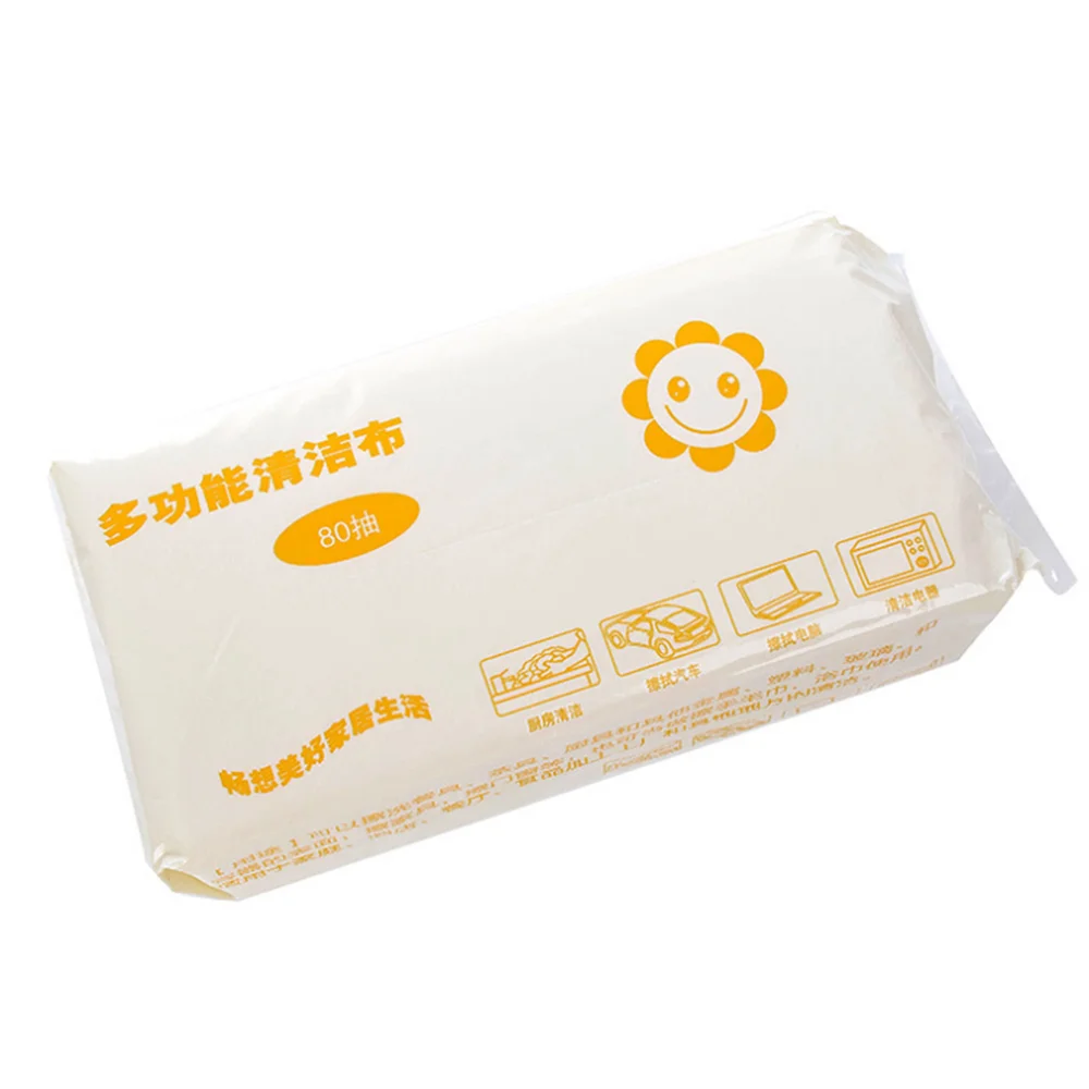 70 Pcs/Pack Environmental Wash Cloth Disposable Washing Dish Towel Kitchen Non-stick Oil Cleaning Wiping Rags Tableware Tools - Цвет: Белый