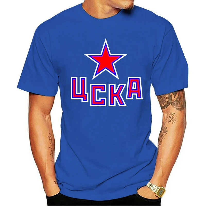 

T SHIRT HC CSKA Moscow KHL Russian Professional Hockey RED NEW Handmade