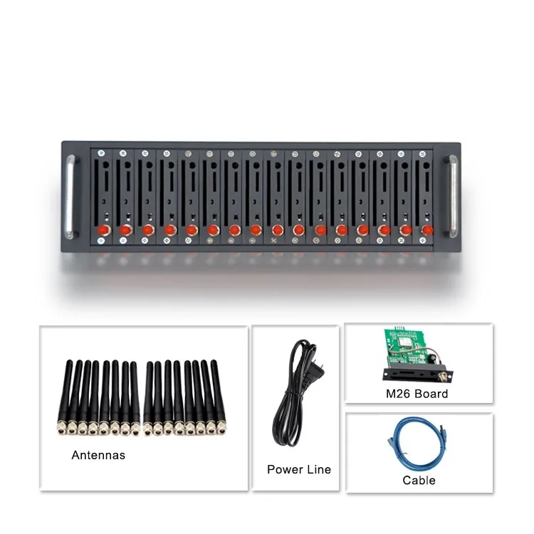 US $114.24 New design 16 port gsm modem bulk SMS modem pool M26 module for bulk sms modem 16 port