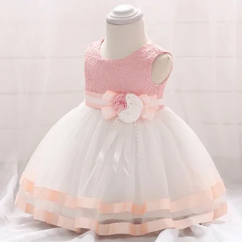 

Three-dimensional Flower Pearl Girl Dress Newborn Princess Dress Sweet Baby Bud Silk Tutu dress Baby Cotton clothing