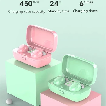 

Colorful TWS 5.0 Wireless Bluetooth Earphone With LED Digital Touch Control HIFI Stereo Sports Earphone For iphone and Android