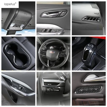 

Lapetus Carbon Fiber Look Interior Refit For Cadillac XT4 2019 2020 Window Lift / Seat Adjustment Memory Button Cover Kit Trim