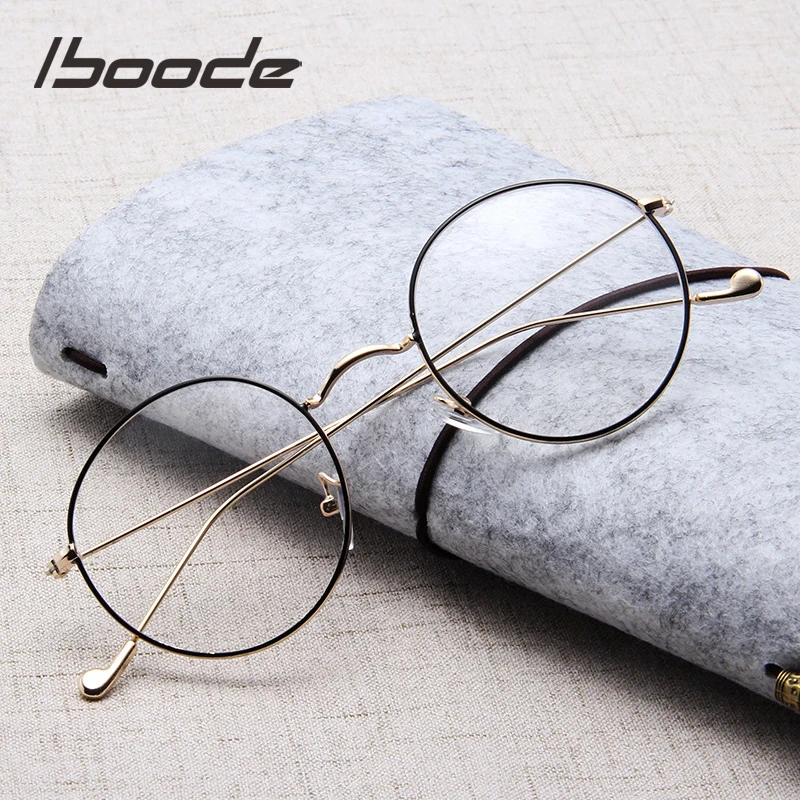 

iboode Reading Glasses Unisex Retro Round Presbyopia Hyperopia Eyeglasses Men Women Black Gold Silver Metal Frame 2022 New