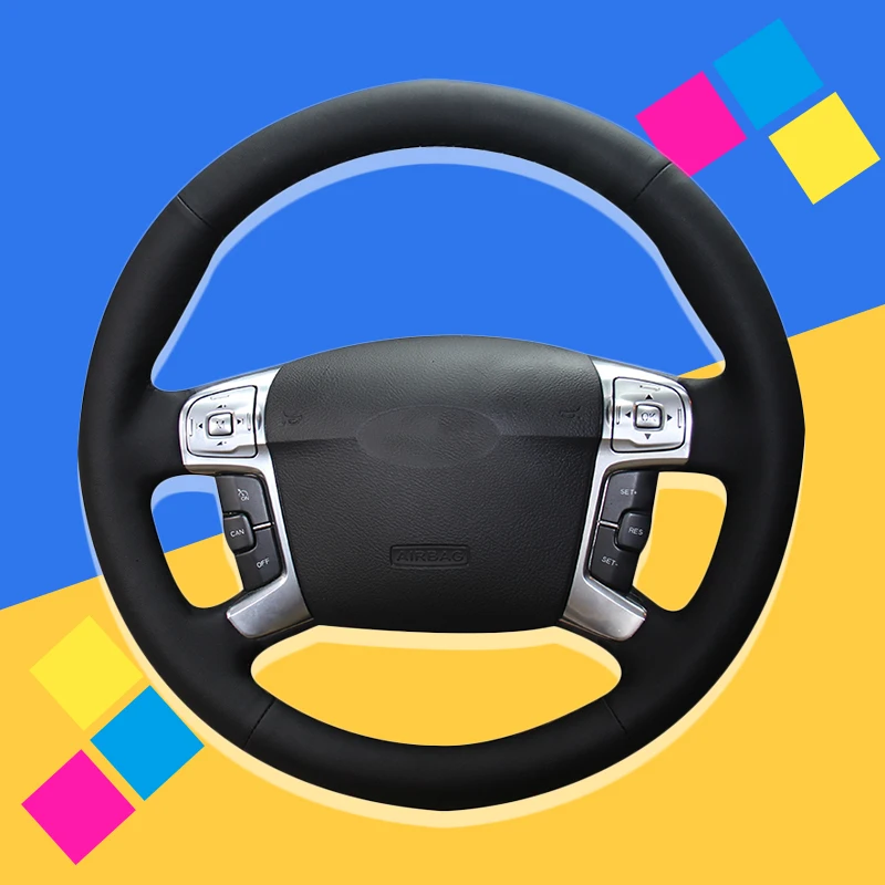 

Auto Braid On The Steering Wheel Cover for Ford Mondeo Mk4 2007-2012 S-Max 2008 Interior Car Braiding Wheel Covers Car-styling