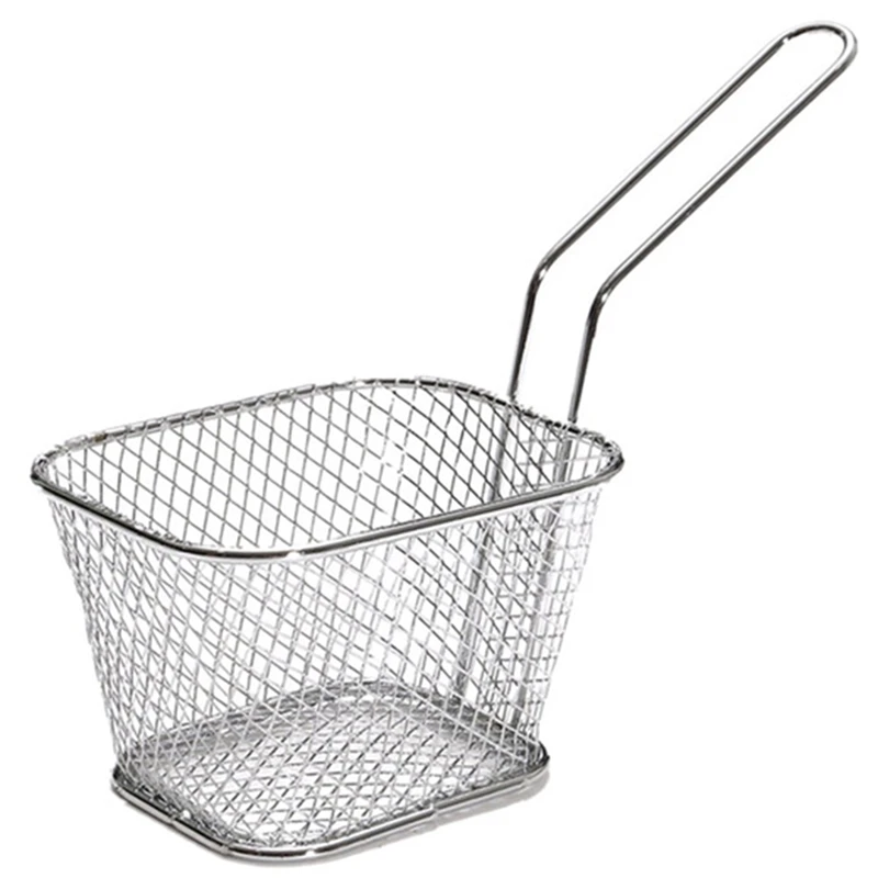

10Pcs Portable Stainless Steel Chip Mini Fry Basket Filter Fryer Kitchen Cooking Cook Basket Colander French Fries Basket