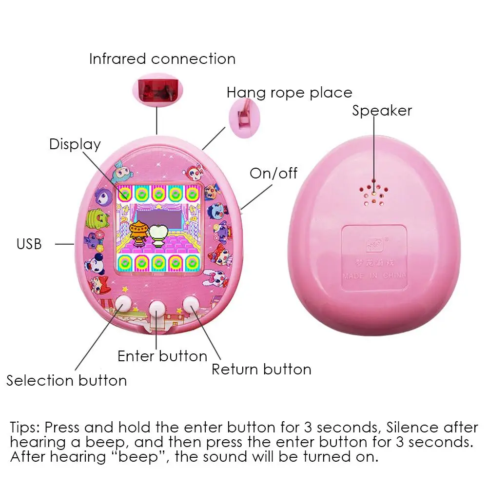 Электронная игрушка для домашних питомцев виртуальный питомец Ретро кибер смешной многоцветный ручная игровая машина игрушка для детей