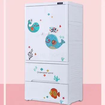 

Plastic multi-layer storage cabinet baby baby wardrobe hanging two-purpose simple wardrobe folding partition