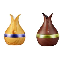 2set 300Ml Mini USB Air Humidifier Electric Aroma Diffuser Aromatherapy Deep Wood Grain & Light Wood Grain