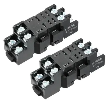 

2Pcs 10A 8P DIN Rail Mount Power Relay Socket Base Holder