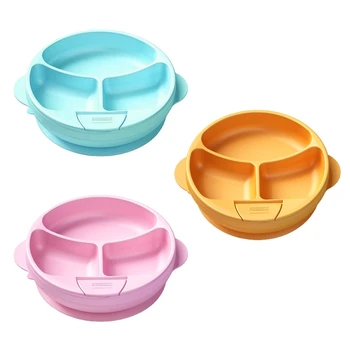 

Food Grade Silicone Baby Divided Sucker Water Injection Insulation Bowl Slip-resistant Learning Feeding Dish Tableware