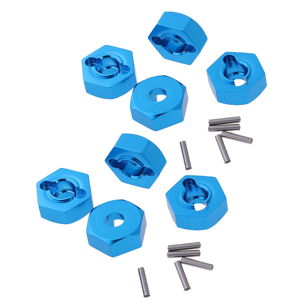8pack Aluminum Wheel Hex Drive Hub 12mm Hexagon Nut For HSP 1:10 RC Model Cars