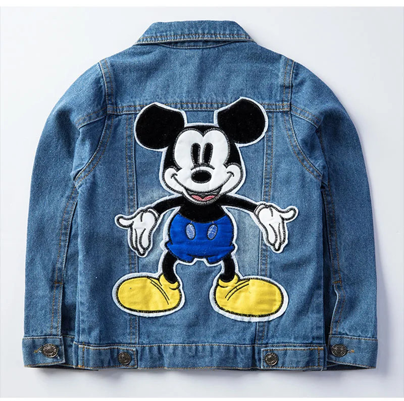 Mickey Denim Jacket For Boys Fashion Coats Children Clothing Autumn Baby Girls Clothes Outerwear Cartoon Jean Jackets Coat - Цвет: Небесно-голубой