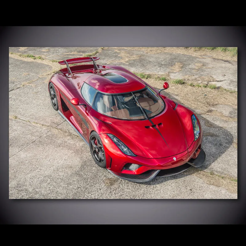 Картины на стену SportsCar Koenigsegg Regera красные автомобильные картины парусиновые