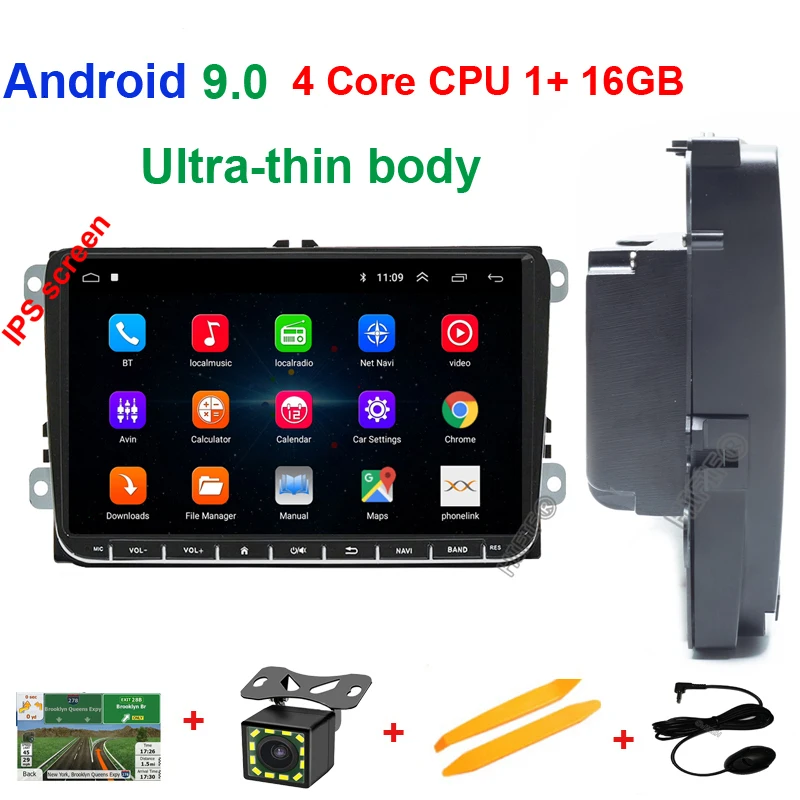 Quad Core 1G 16G 2 Din Android 9 автомобильный мультимидийный навигатор навигация для Amarok Фольксваген VW Passat B6 golf 56 Skoda Octavia 2 Superb 2 Seat Leon radio - Цвет: Quad Core 1G 16G