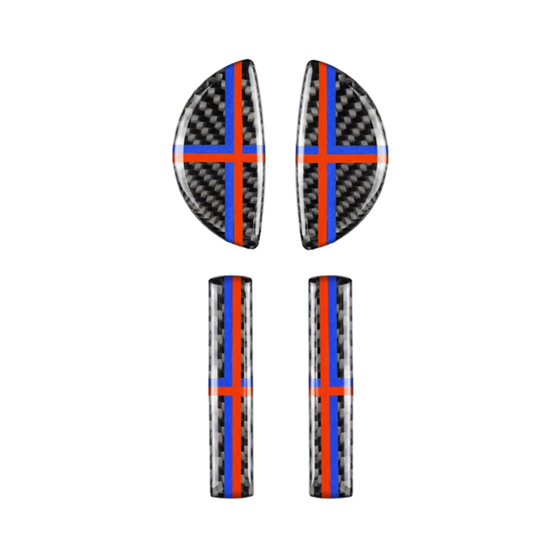 M Style 4 шт./компл. для Mini Cooper Clubman Countryman R55 R56 R60 R61 углеродного волокна дверная ручка переключатель накладка наклейки автомобильные аксессуары - Название цвета: M Style